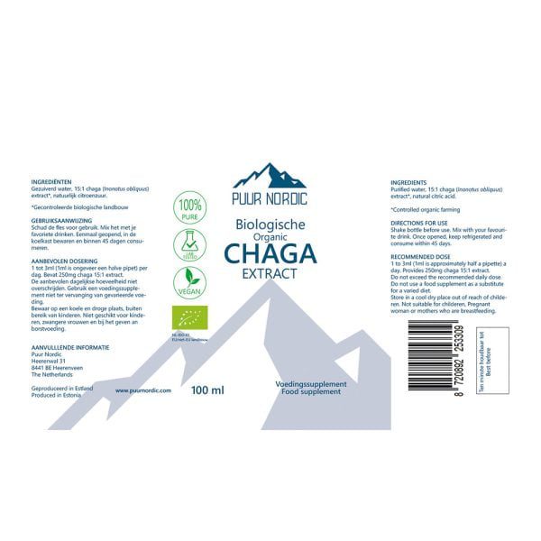 Organic Chaga Extract 100ml