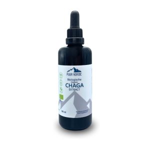 Chaga extract in glazen fles met pipet